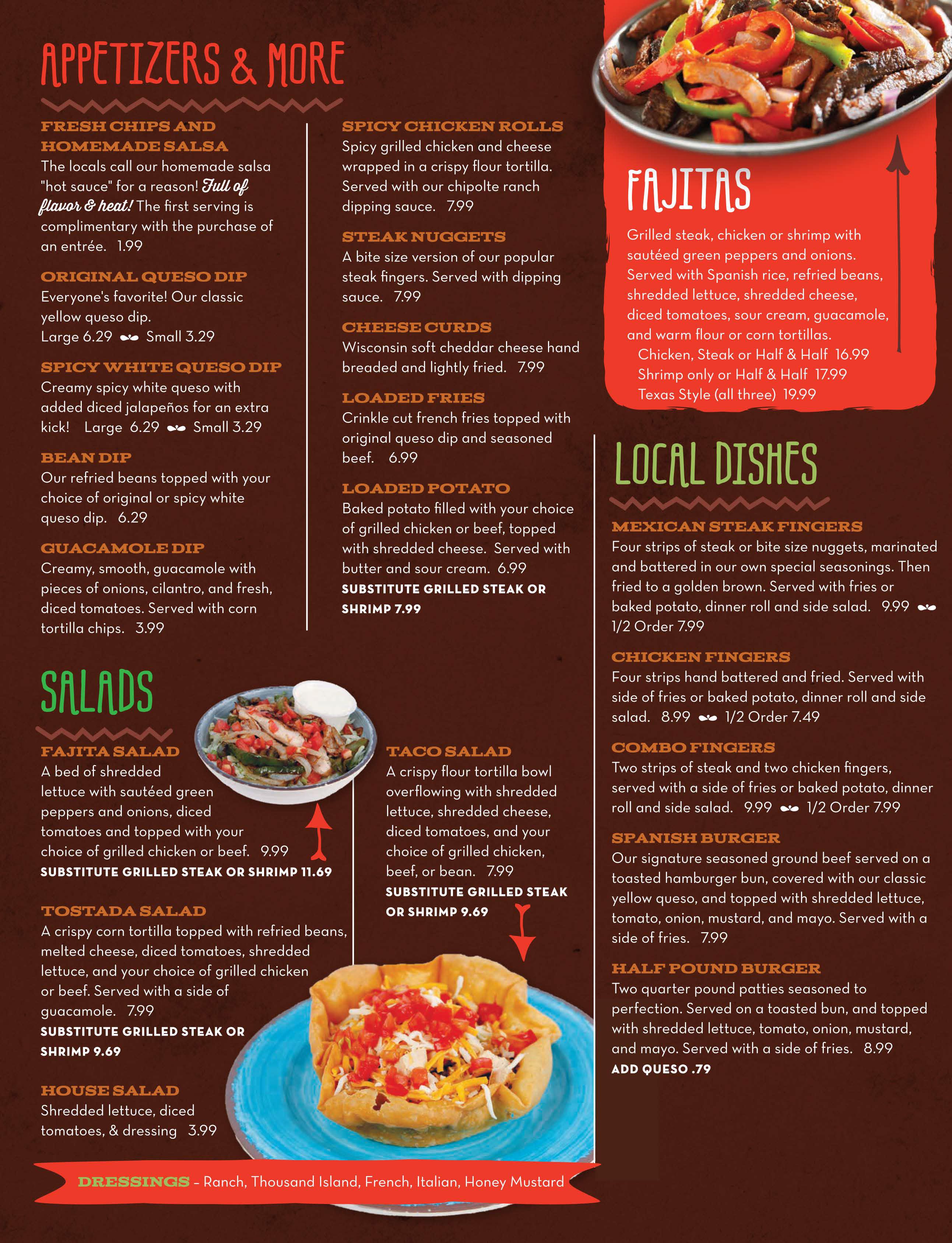 El Palacio Menu El Palacio of Ozark